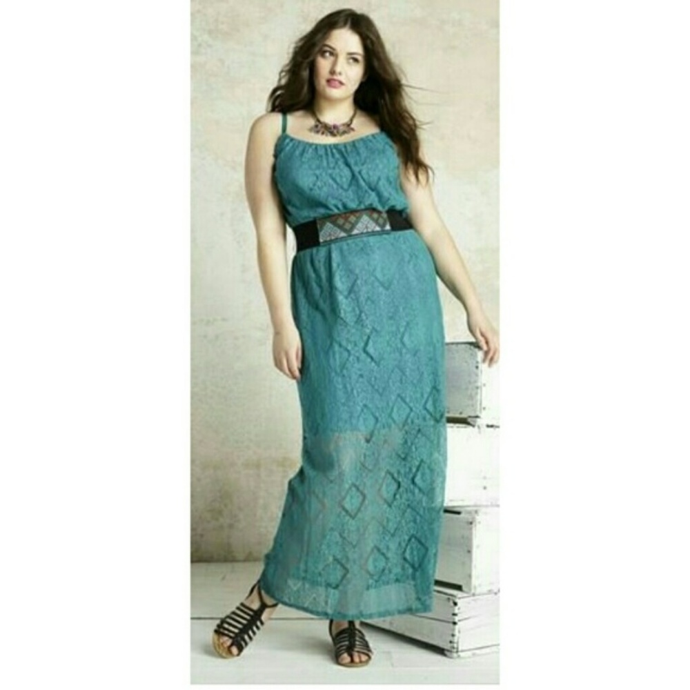 Green Lace Maxi Dress